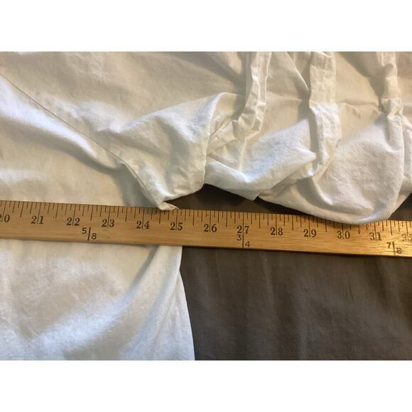 Ashley Stewart dress ruched sleeve white 100% cotton plus size 18 - Picture 5 of 6